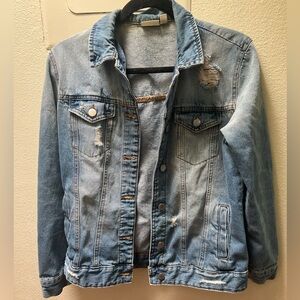 Women’s Size XS BP Nordstrom Denim Jean Jacket Distressed Oversized